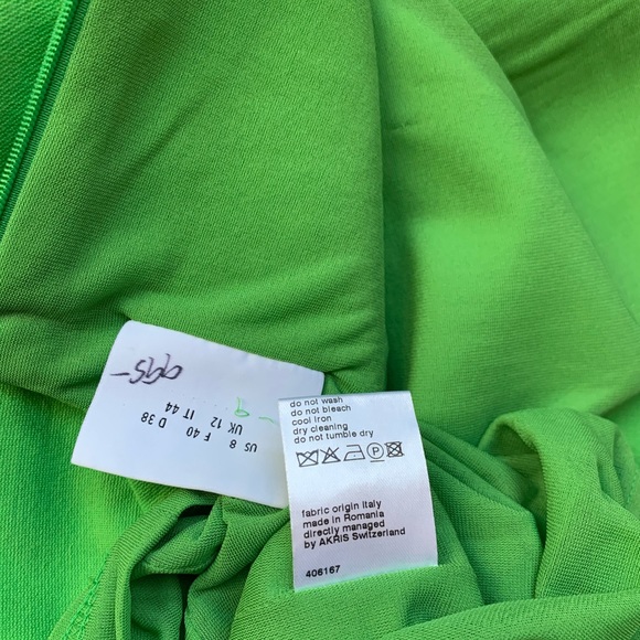 Akris Punto green crew neck size 8 sheath dress